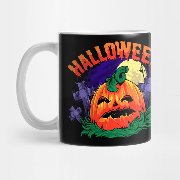 halloween pumpkin illustration perfect t shirt product by affane